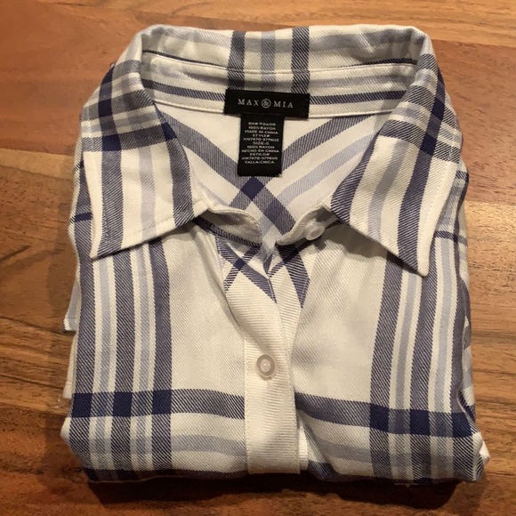 Max & Mia Long Sleeve Button Down Plaid Shirt - Picture 9 of 9